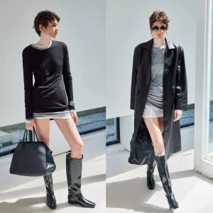 Layered Long-Sleeve T-Shirt Dress