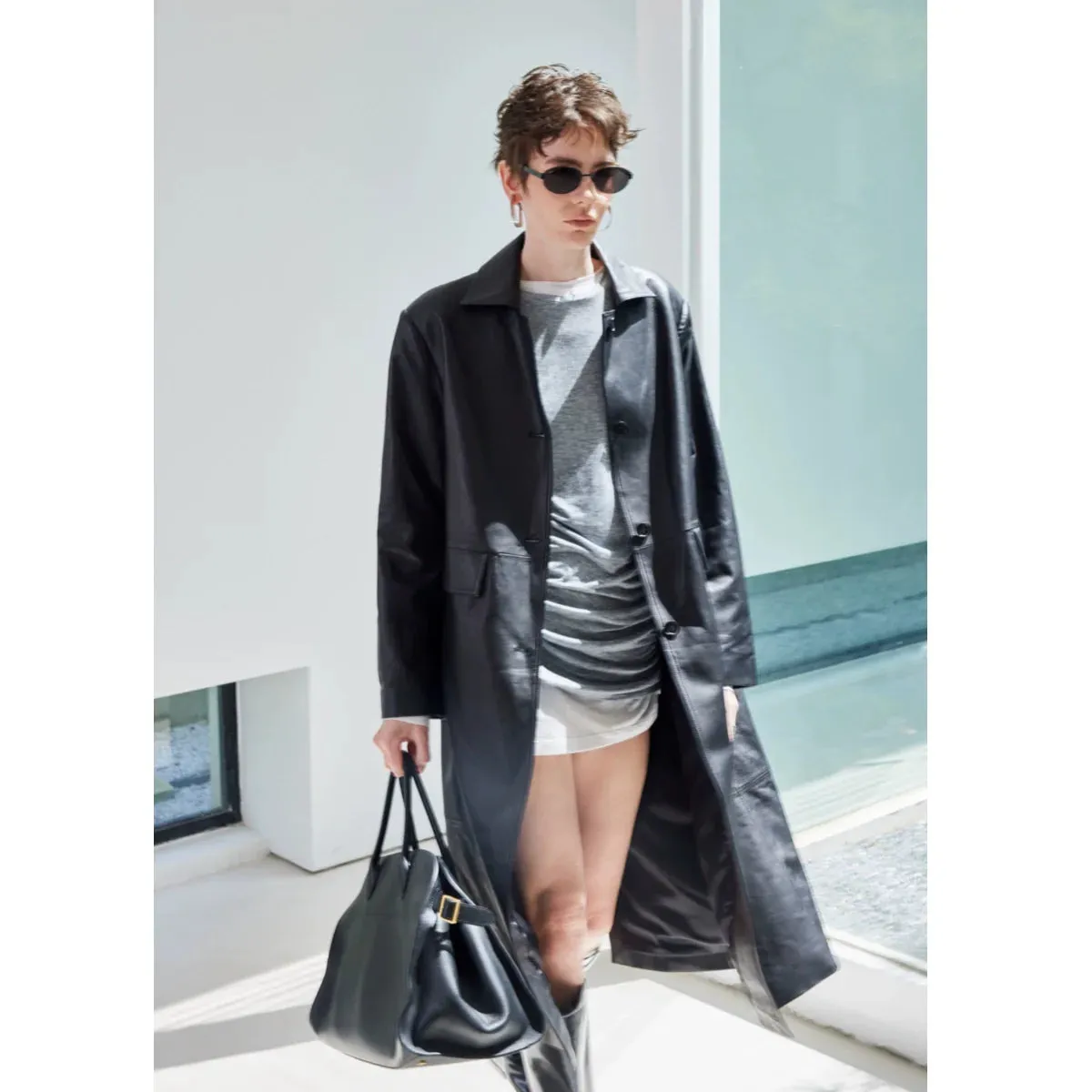 Layered Long-Sleeve T-Shirt Dress
