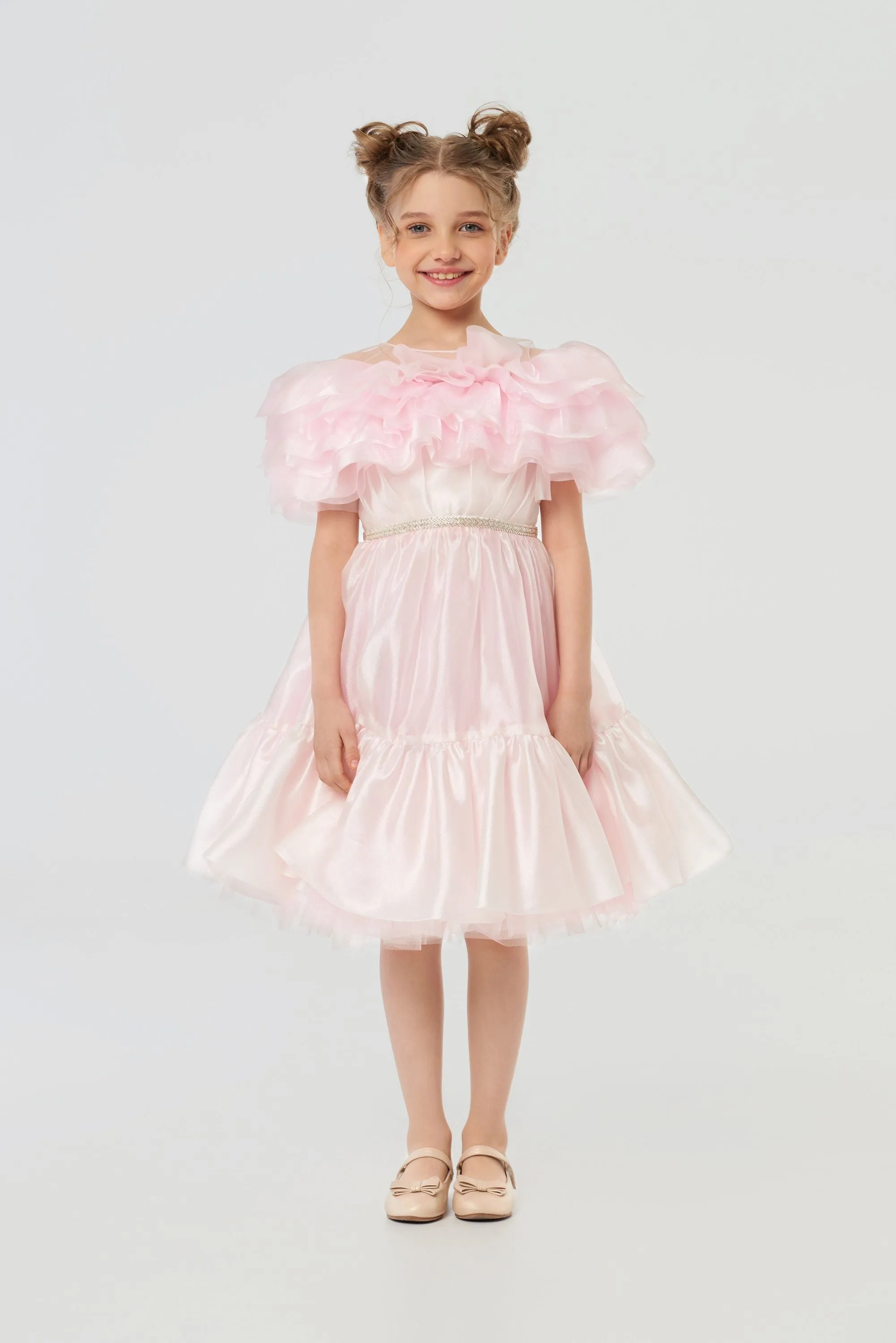 Layered Top Organza Dress
