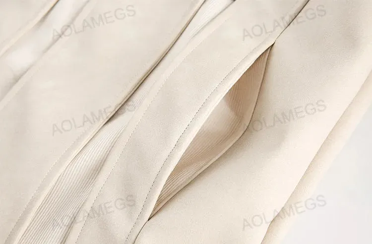 Leather Long Sleeve Lapel Jacket