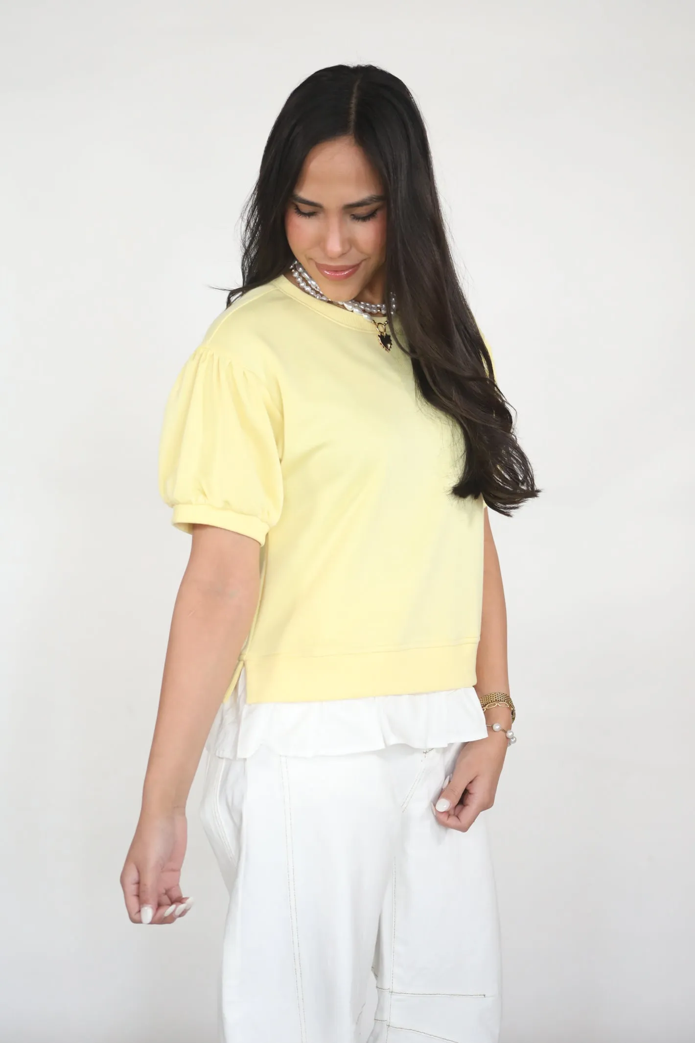 Lemon Drop Layered Sweatshirt