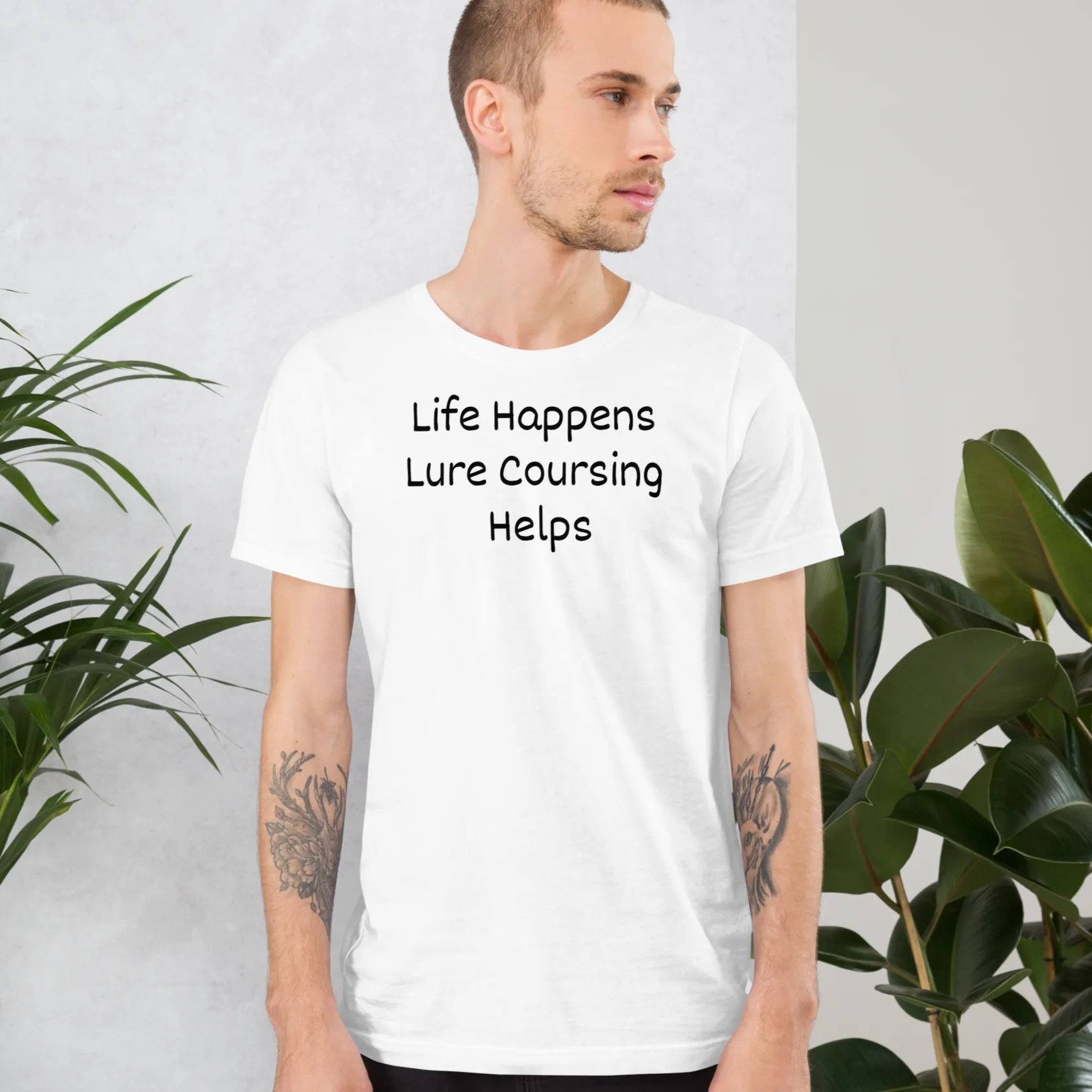 Life Happens, Lure Coursing Helps T-Shirt - Light