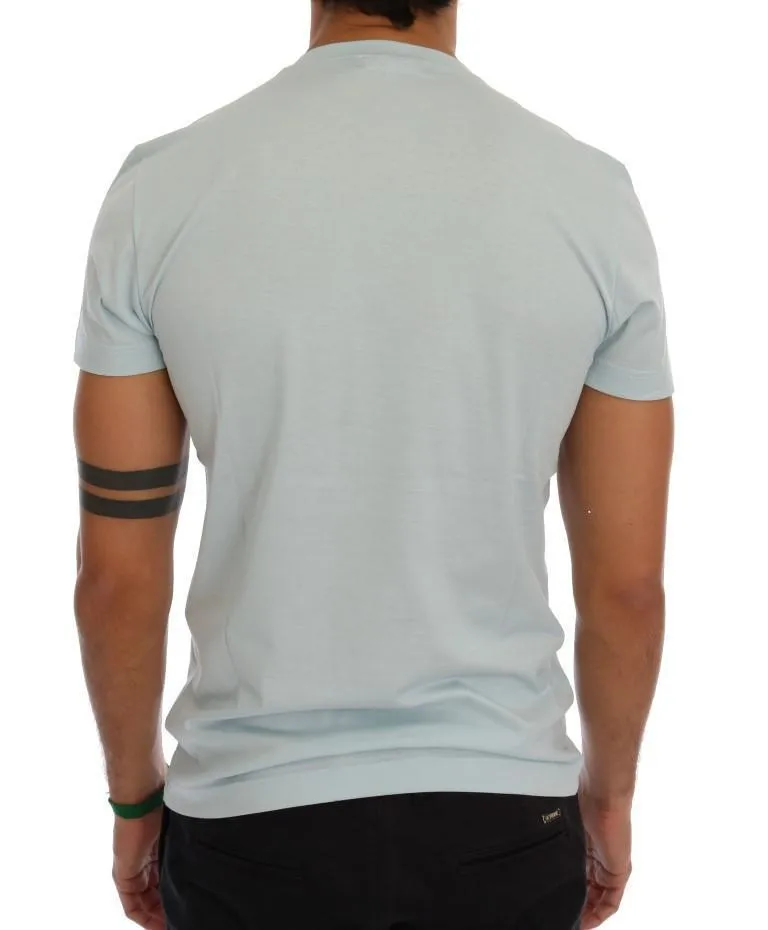 Light Blue Cotton 2017 Motive T-shirt