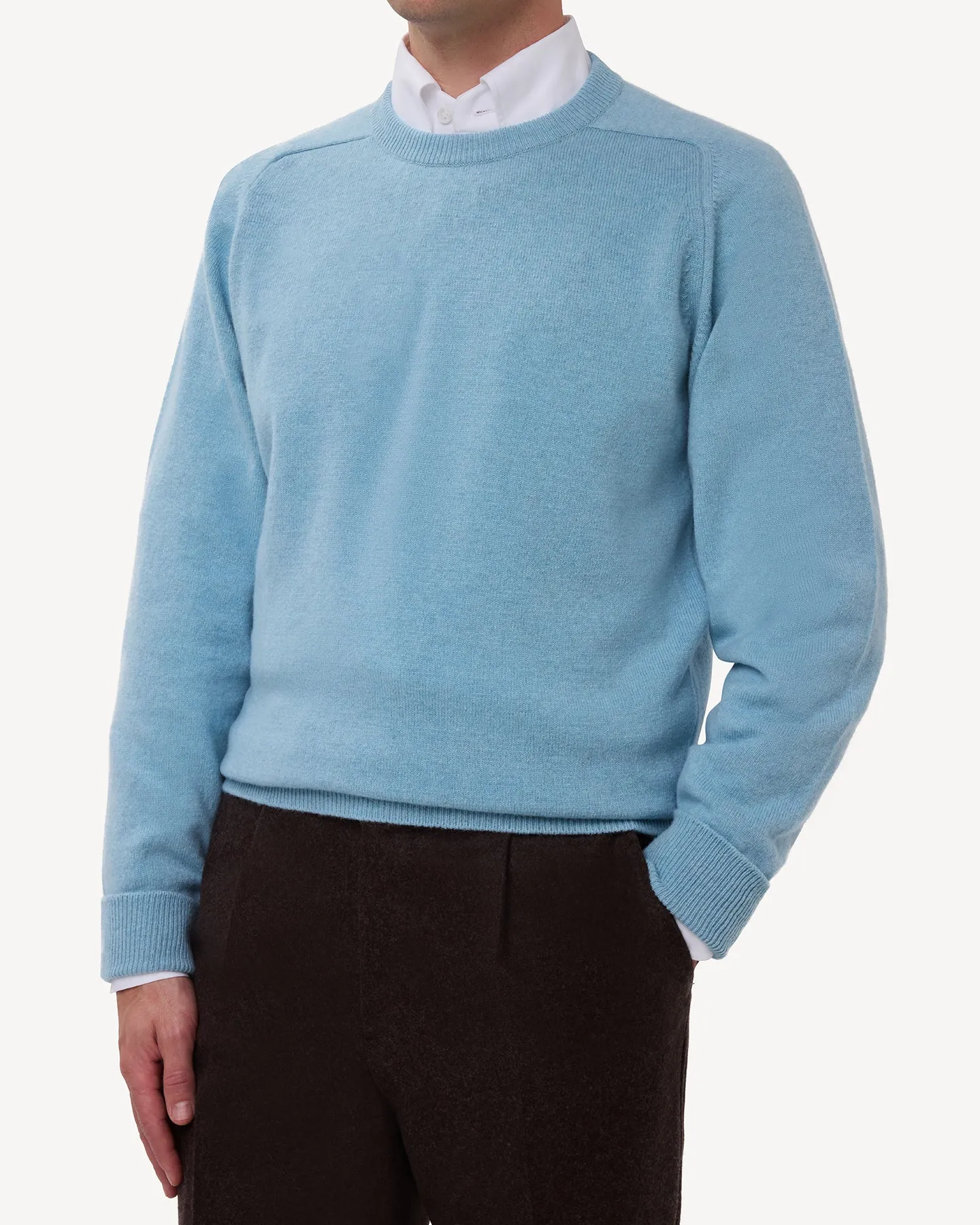 Light Blue Lambswool Crew Neck