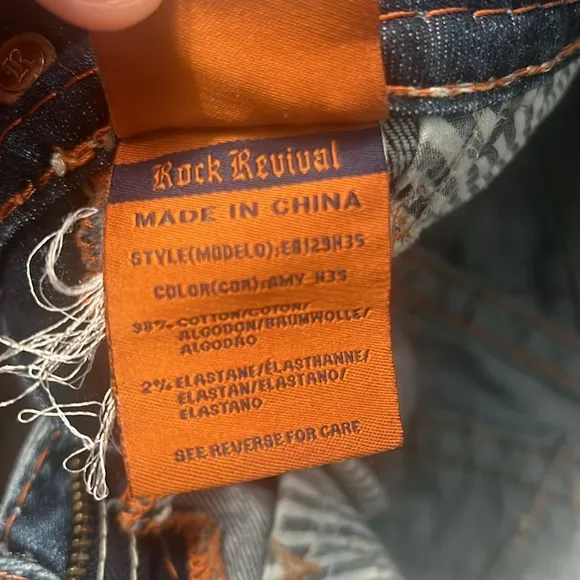 Light wash rock revival Jean shorts