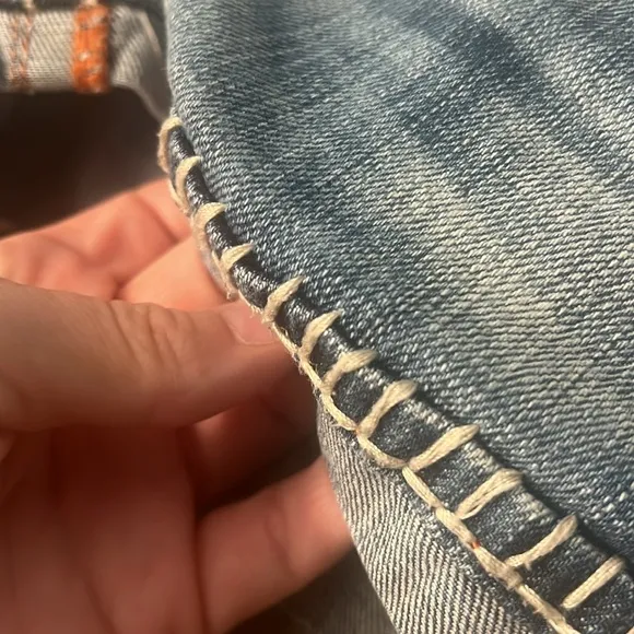 Light wash rock revival Jean shorts
