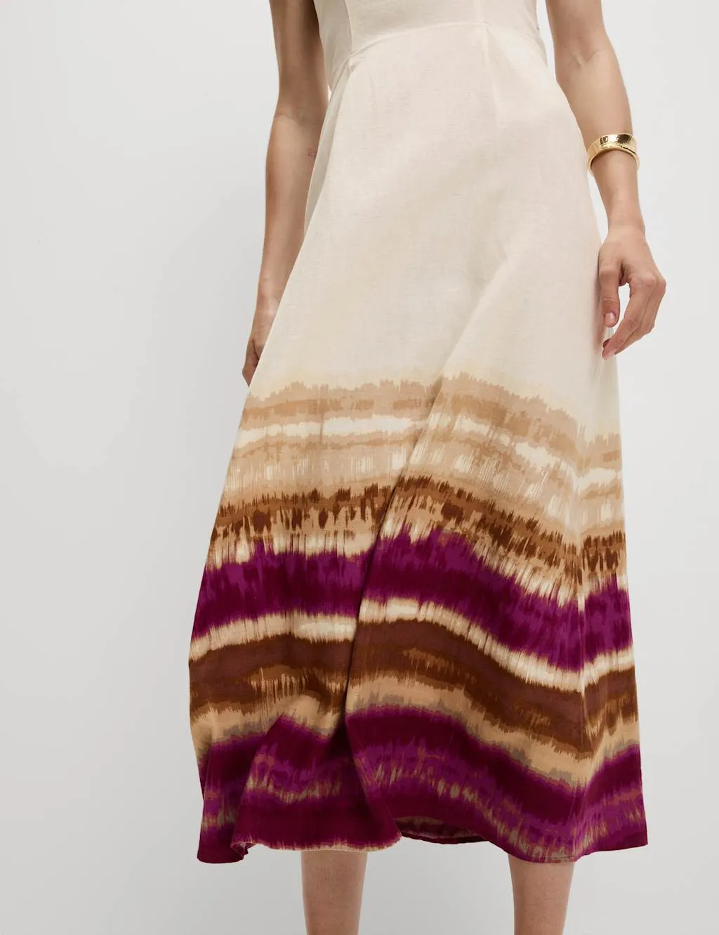 Linen Rich Bandeau Midaxi Dress