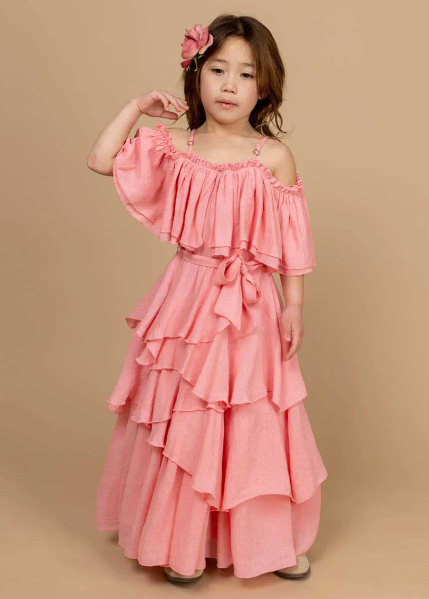 Litta Dress in Coral
