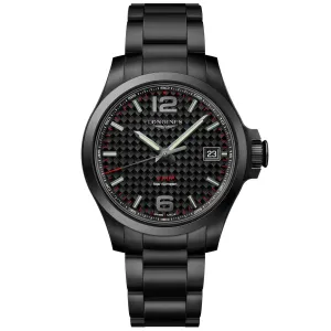 Longines CONQUEST V.H.P. 41mm carbon steel finish black pvd quartz l3.716.2.66.6
