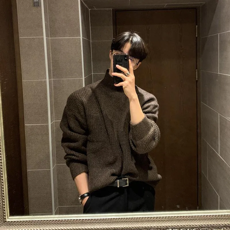 Loose Brown Bottoming Sweater