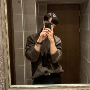Loose Brown Bottoming Sweater