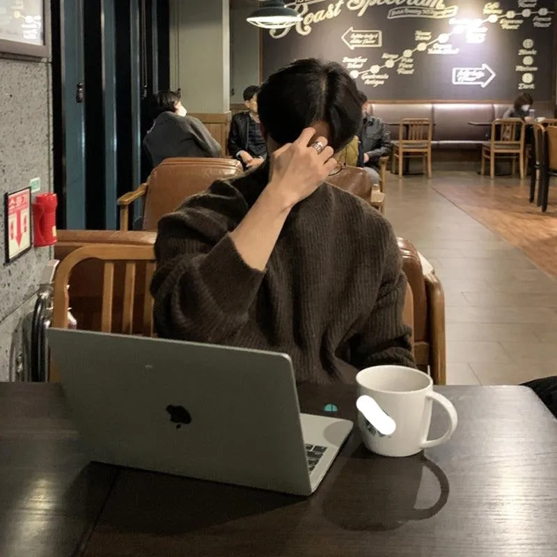 Loose Brown Bottoming Sweater