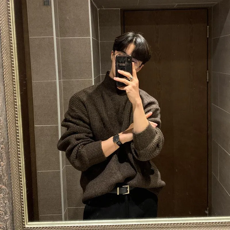 Loose Brown Bottoming Sweater