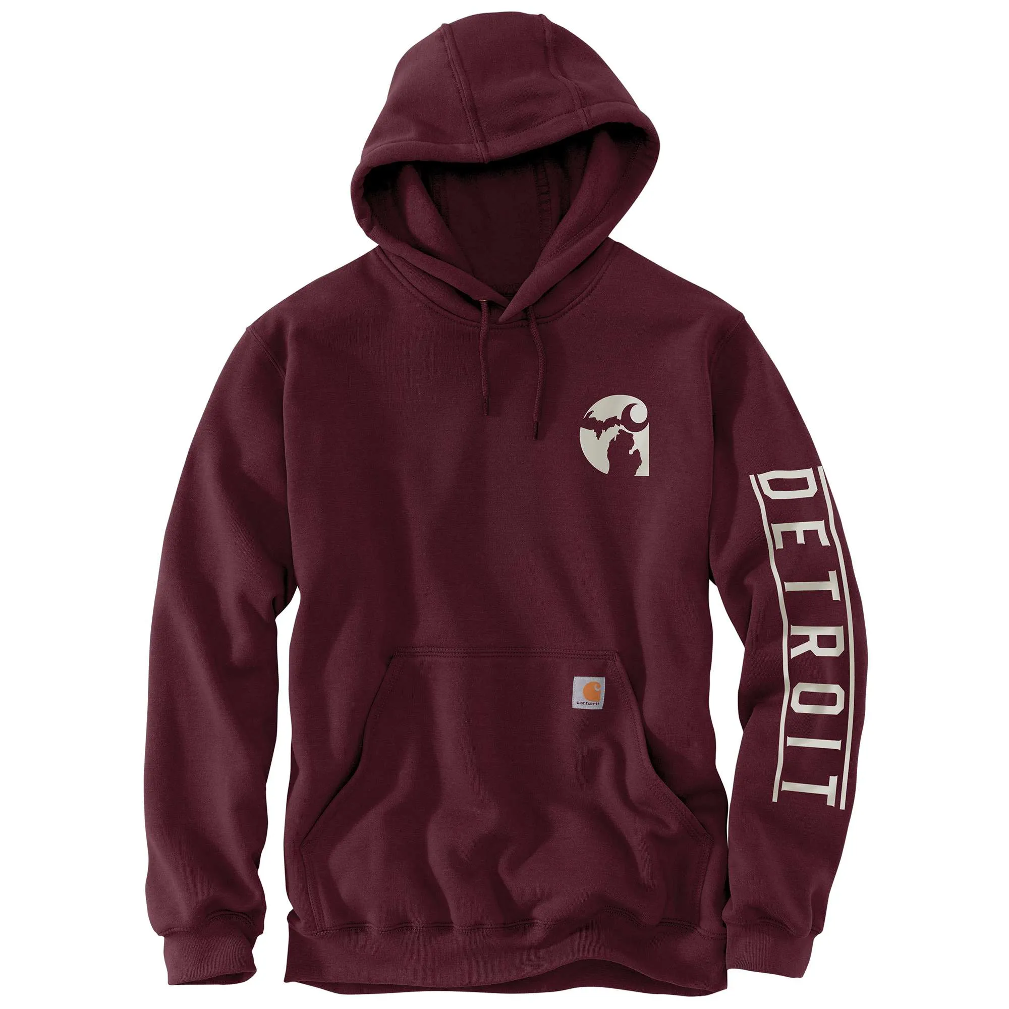 Loose Fit Midweight Hooded Detroit Graphic Sweatshirt