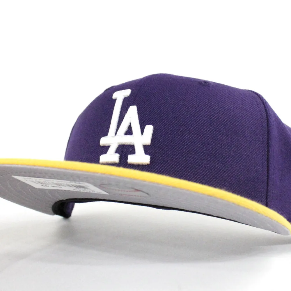 Los Angeles Dodgers New Era 59Fifty Fitted Hat (LA Lakers Color Gray Under Brim)
