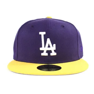 Los Angeles Dodgers New Era 59Fifty Fitted Hat (LA Lakers Color Gray Under Brim)