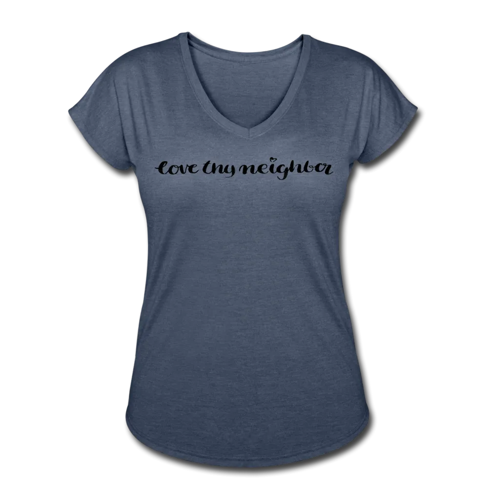 Love Thy Neighbor | Women's V-Neck T-Shirt | Agape Flashcards