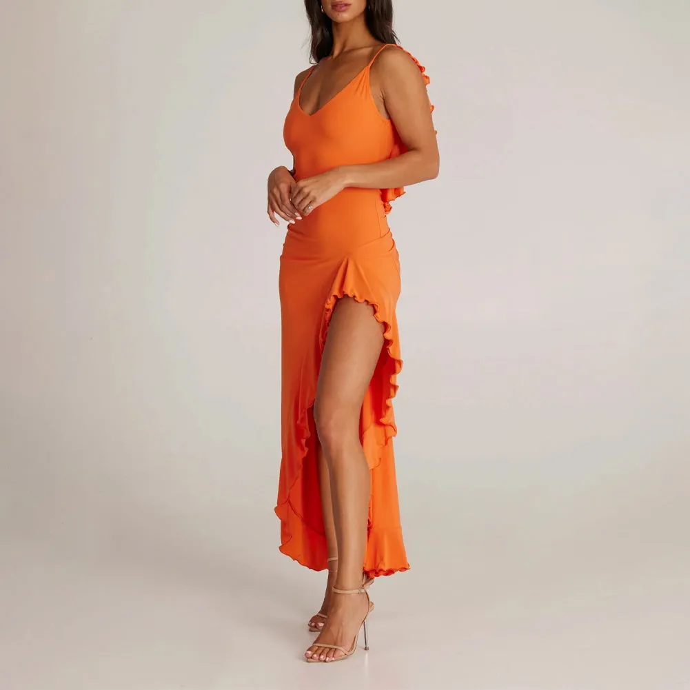 Low Back Bum Ruching Dress