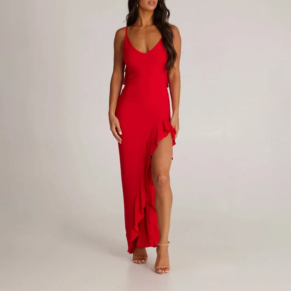 Low Back Bum Ruching Dress
