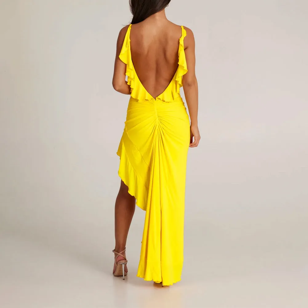 Low Back Bum Ruching Dress
