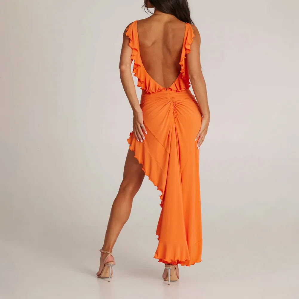 Low Back Bum Ruching Dress