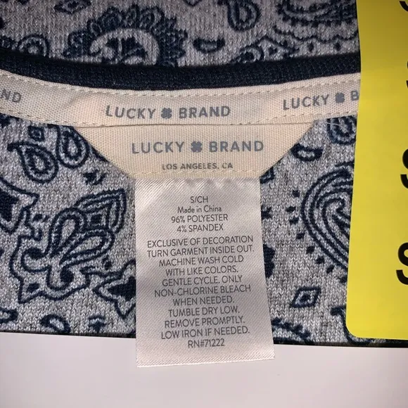 LUCKY BRAND NWT 3 Piece Paisley Lounge Pajama Set