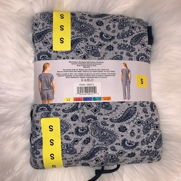 LUCKY BRAND NWT 3 Piece Paisley Lounge Pajama Set
