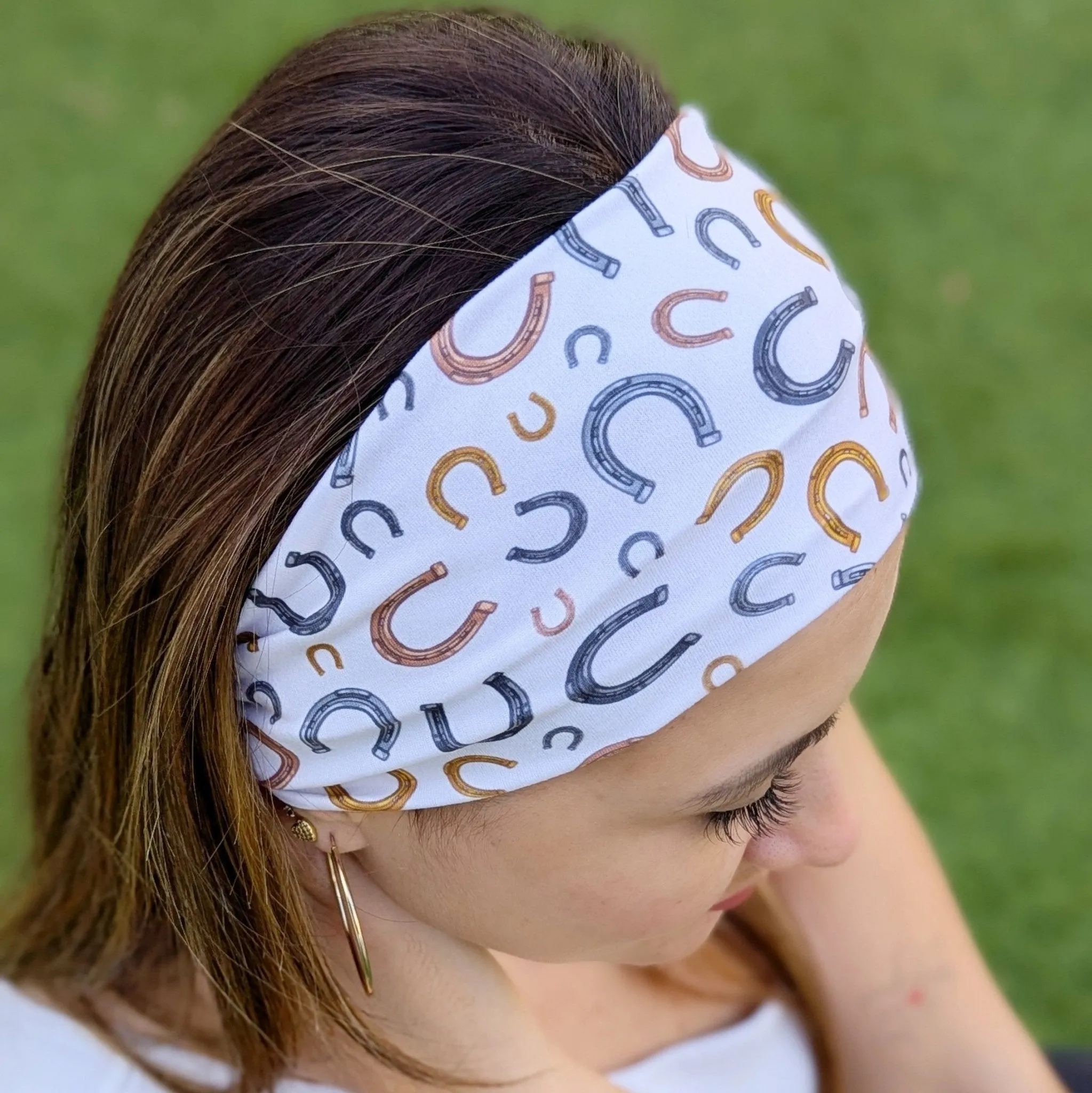 Lucky Horseshoes Stretch Headband