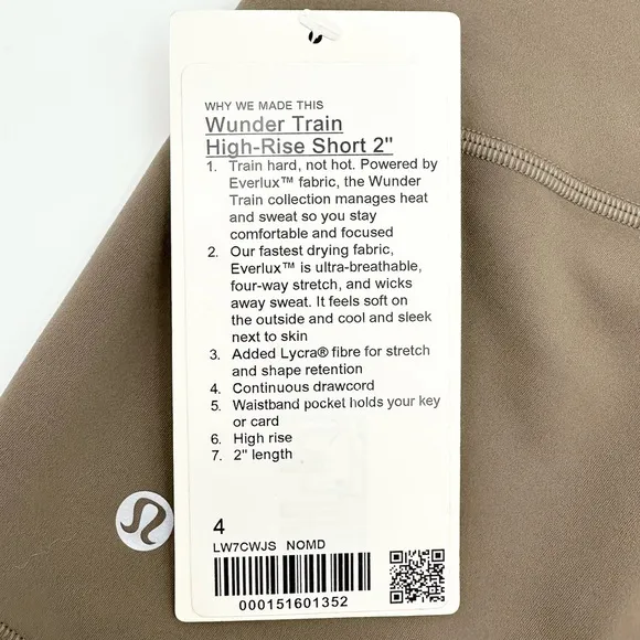 Lululemon Wunder Train High-Rise Short 2&quot;