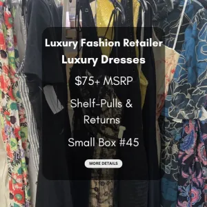 Luxury Fashion Retailer | Luxury Dresses | $75  MSRP | Shelf-Pulls/Returns | 25 Pieces | Small Box #45