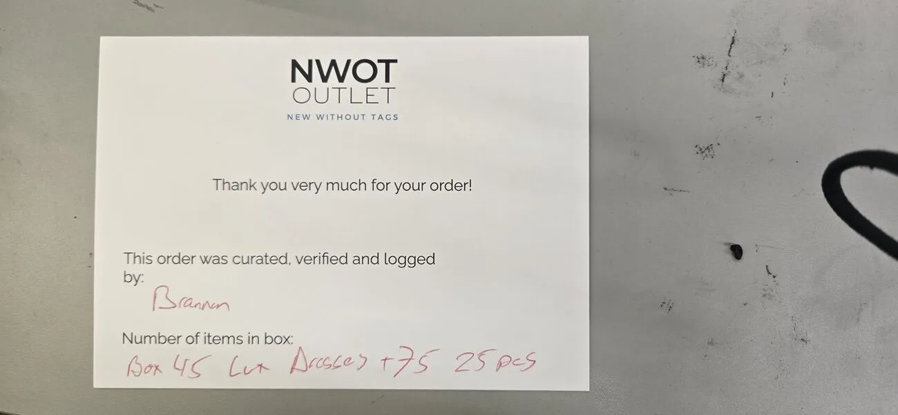 Luxury Fashion Retailer | Luxury Dresses | $75  MSRP | Shelf-Pulls/Returns | 25 Pieces | Small Box #45