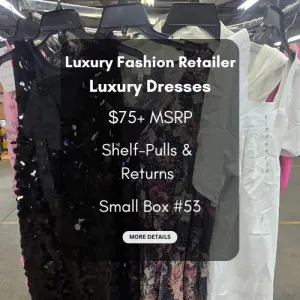 Luxury Fashion Retailer | Luxury Dresses | $75  MSRP | Shelf-Pulls/Returns | 25 Pieces | Small Box #53