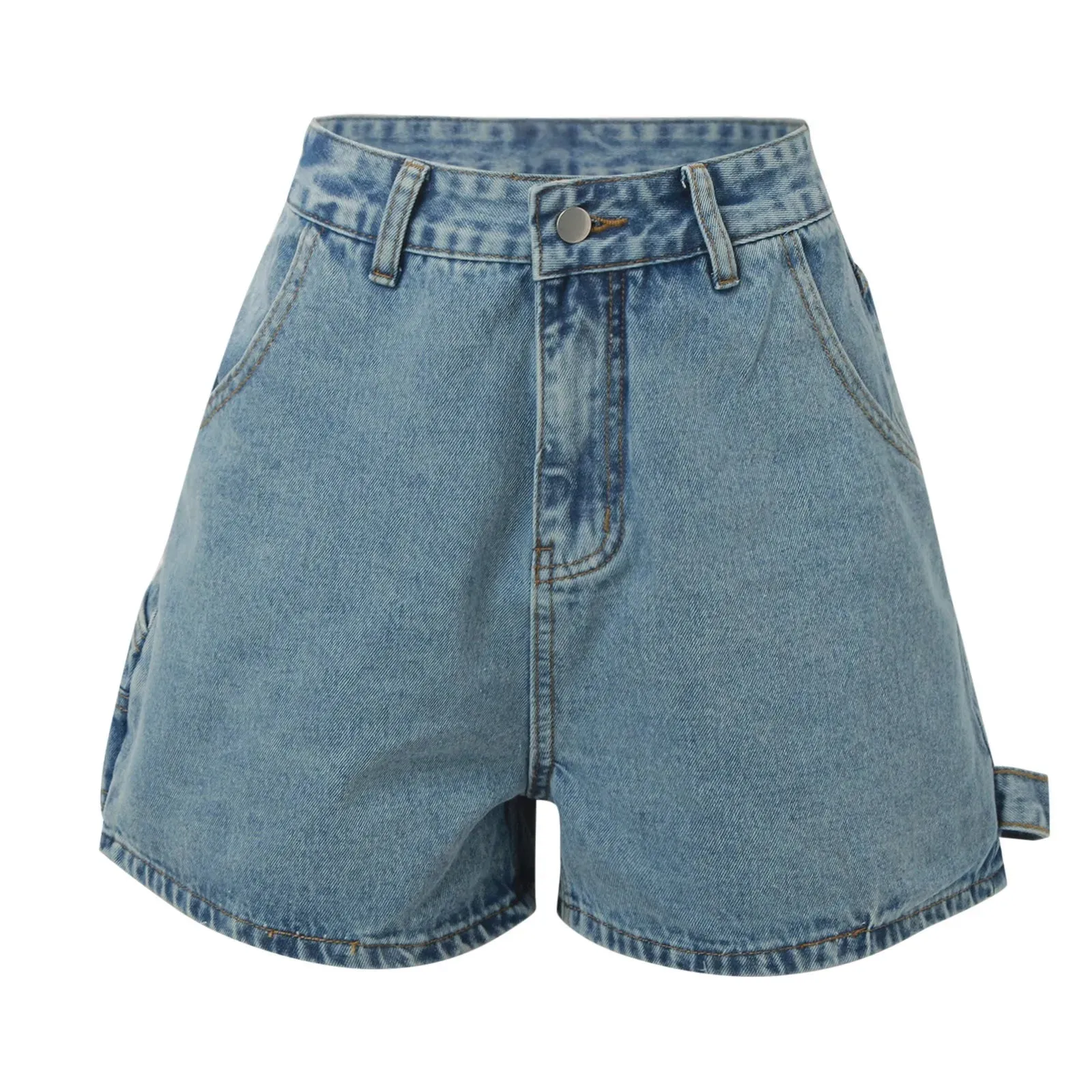 Madison Cotton Denim High-Waist Shorts