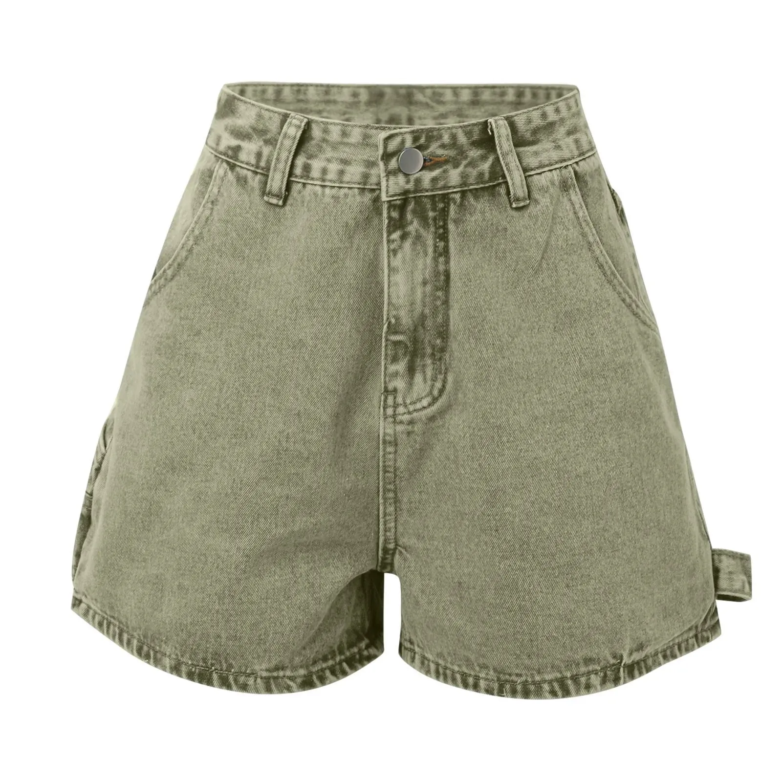 Madison Cotton Denim High-Waist Shorts