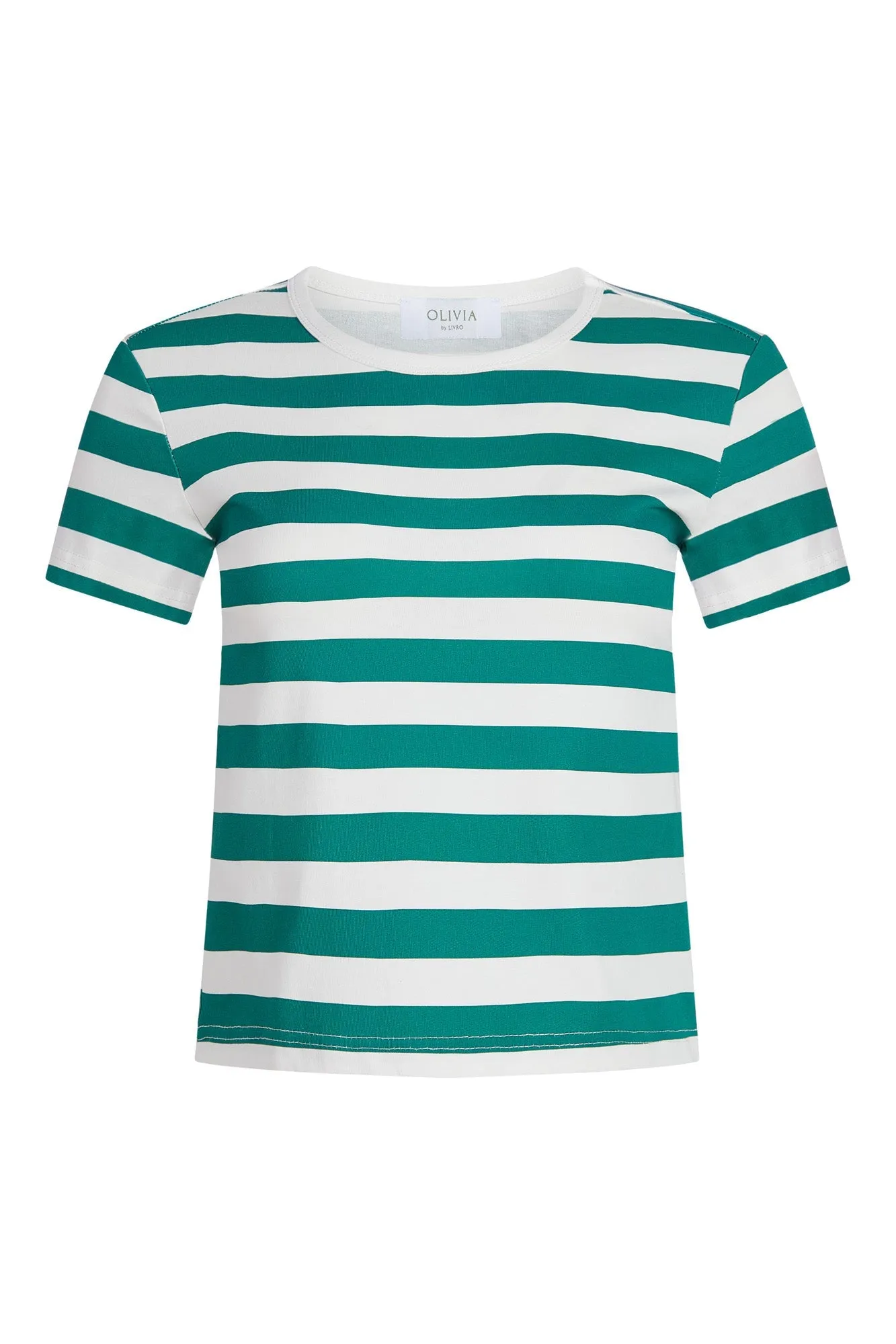 Marine Green Stripe Tee Olivia by Livro