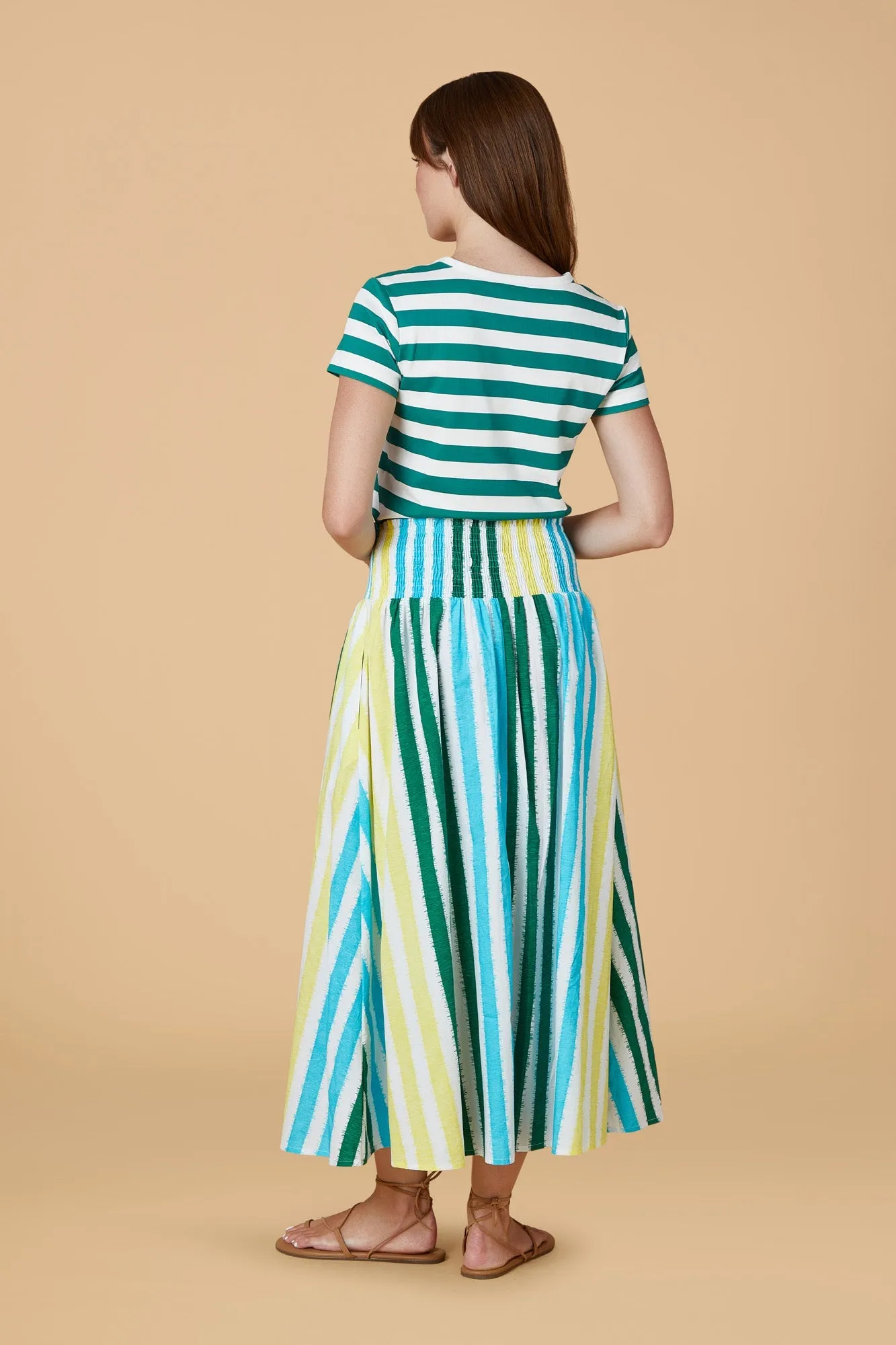 Marine Green Stripe Tee Olivia by Livro
