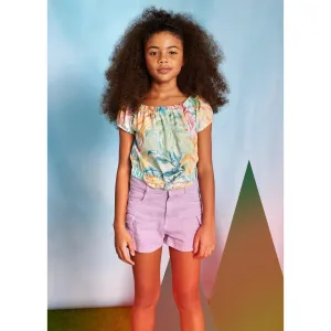 Mayoral Older Girls Shorts 6218 Lilac