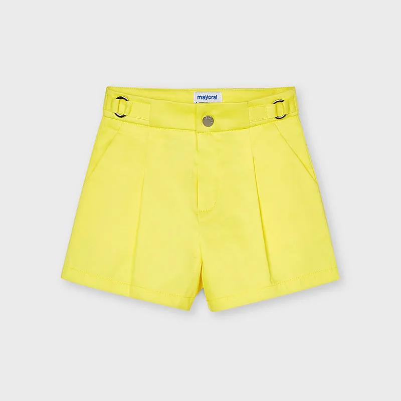 Mayoral Yellow Satin Pocket Shorts