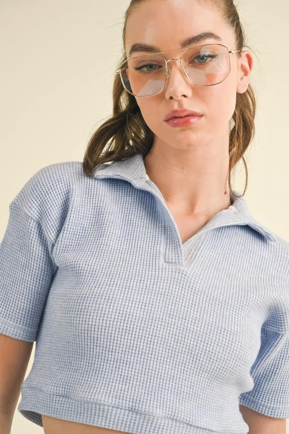 Melanie Waffle Knit Top