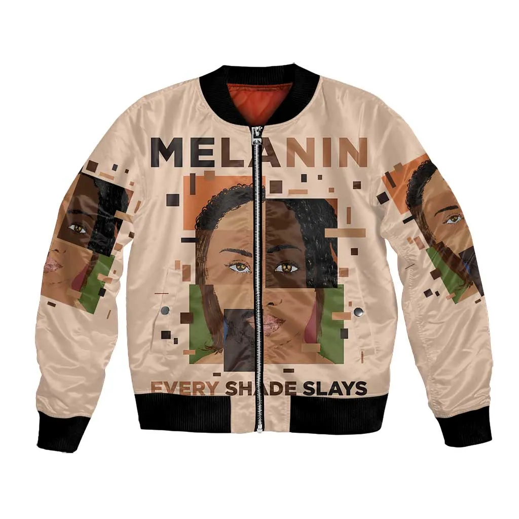 Melanin Every Shade Slays Bomber Jacket Afro Women DT03