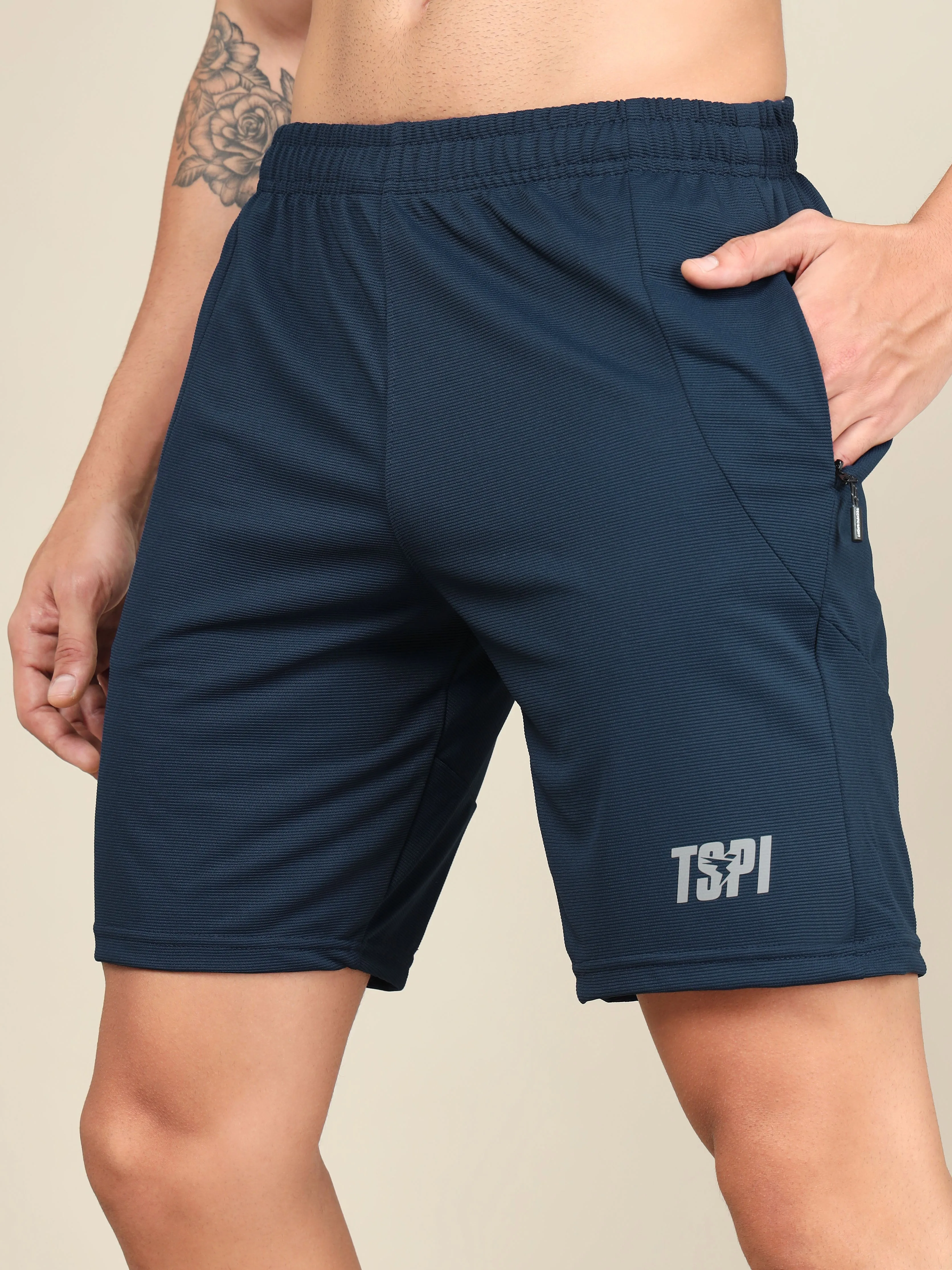 Men Solid Slim Fit Shorts with MATPIQ