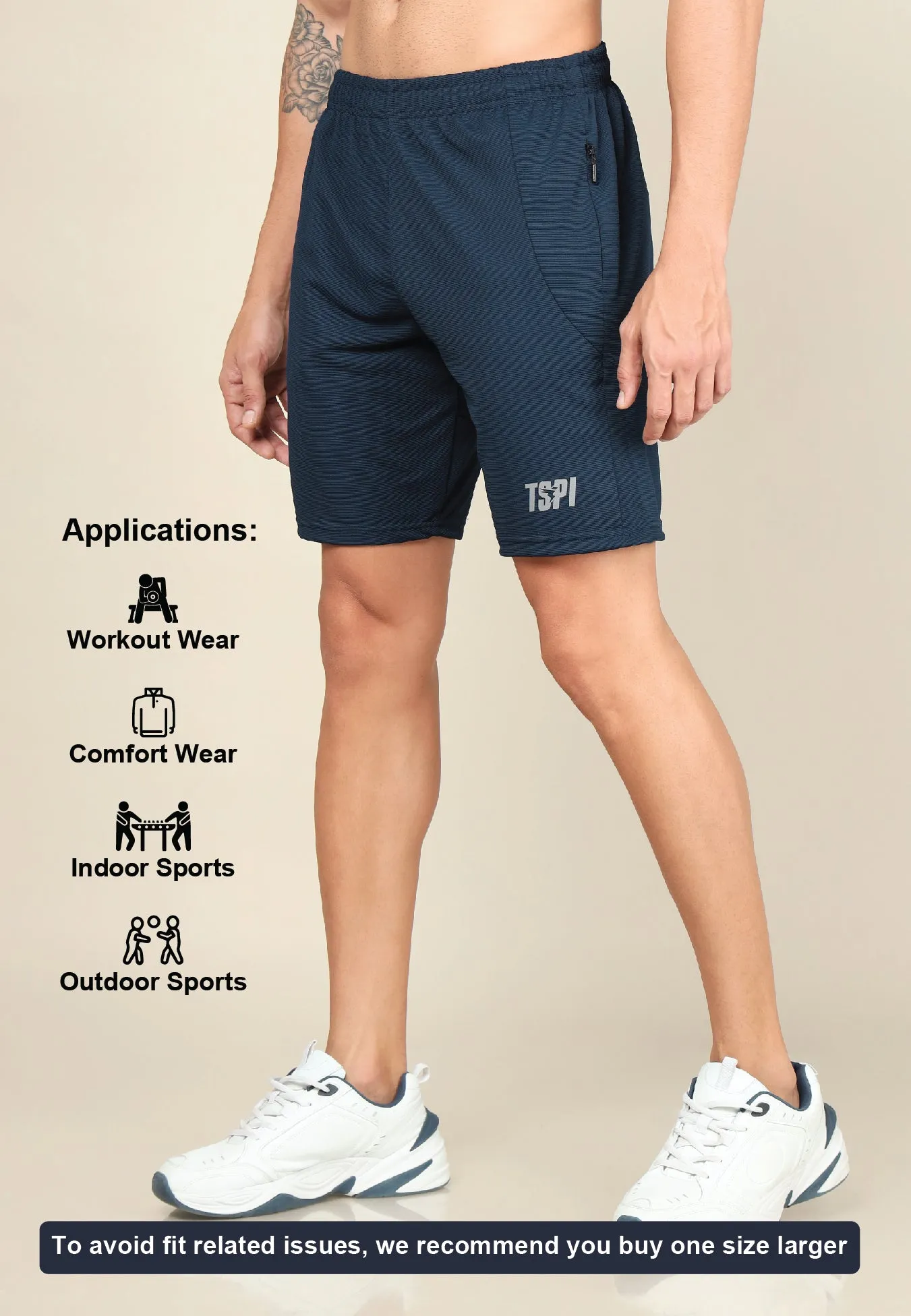Men Solid Slim Fit Shorts with MATPIQ
