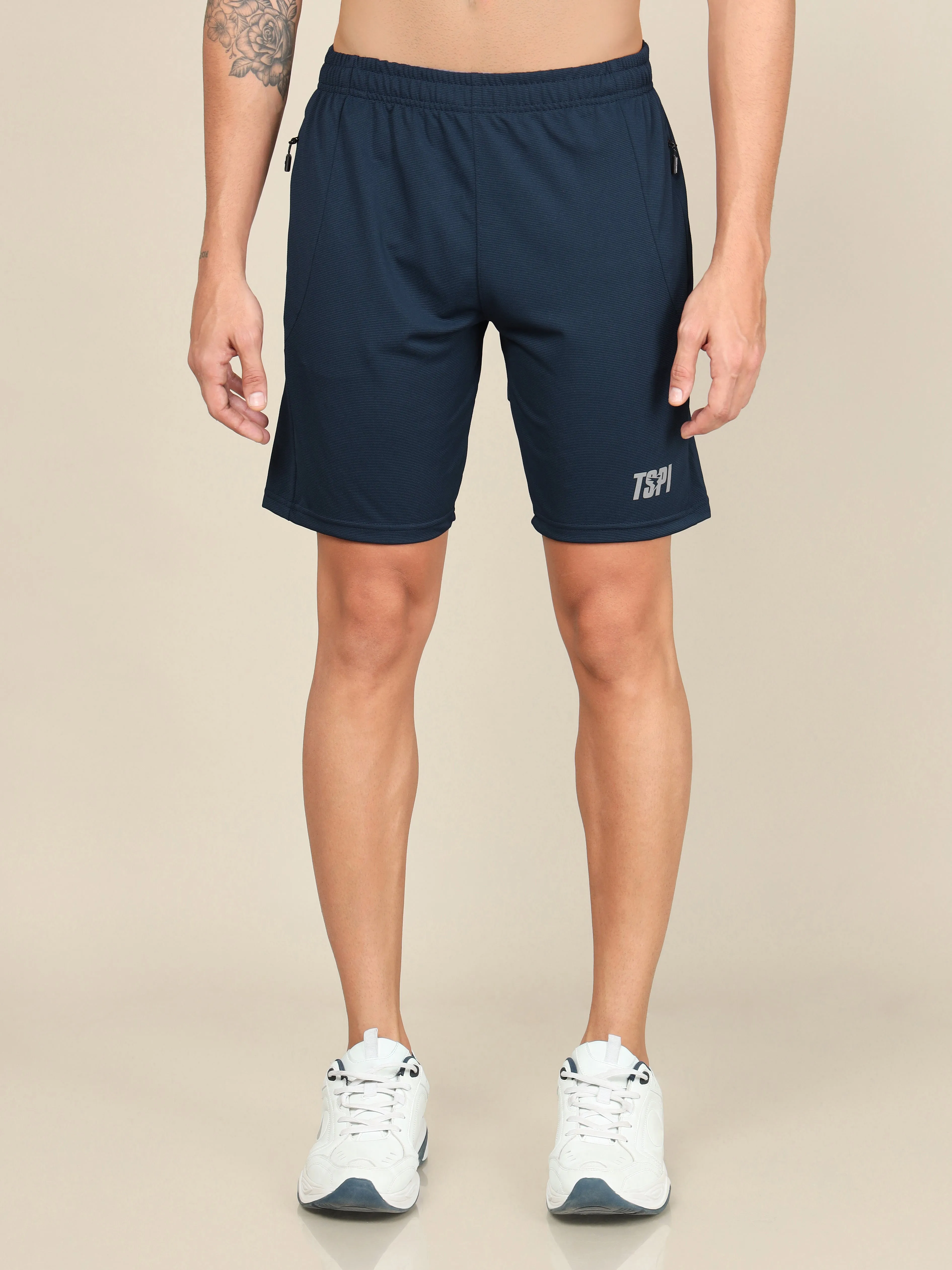 Men Solid Slim Fit Shorts with MATPIQ