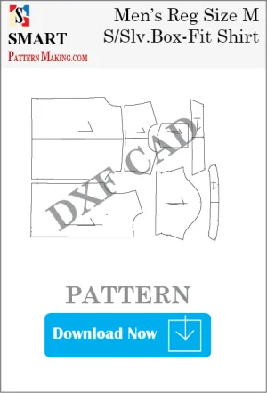 Men’s Short Sleeve Box Fit Shirt Downloadable DXF/CAD Pattern