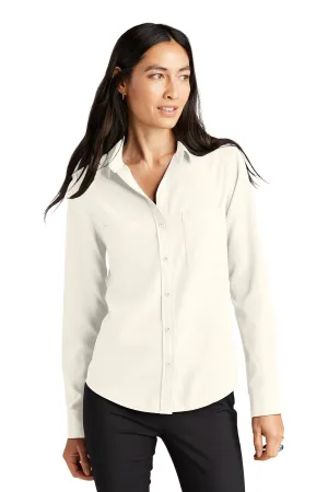 Mercer Mettle Women's Stretch Crepe Long Sleeve Camp MM2013 Ivory Chiffon