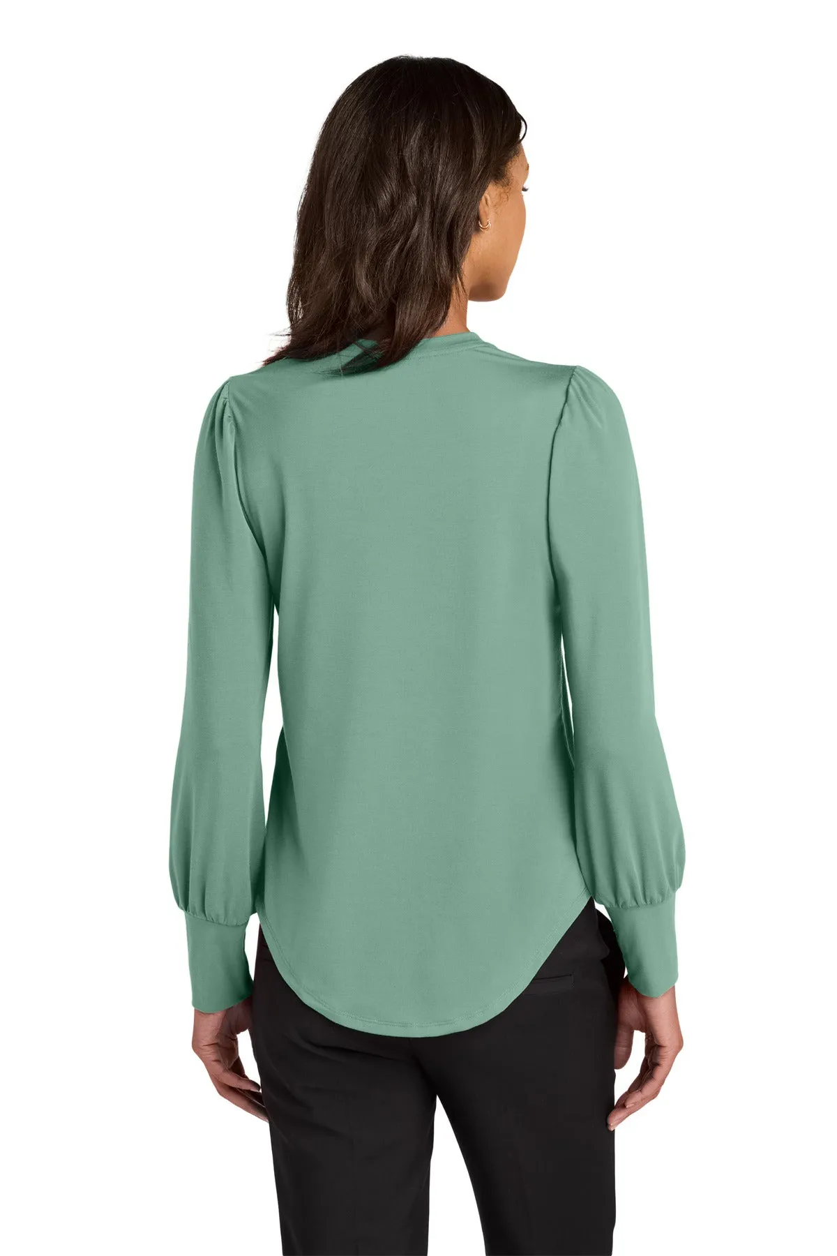 Mercer Mettle Women's Stretch Jersey Long Sleeve Blouson Top MM1019 Sage