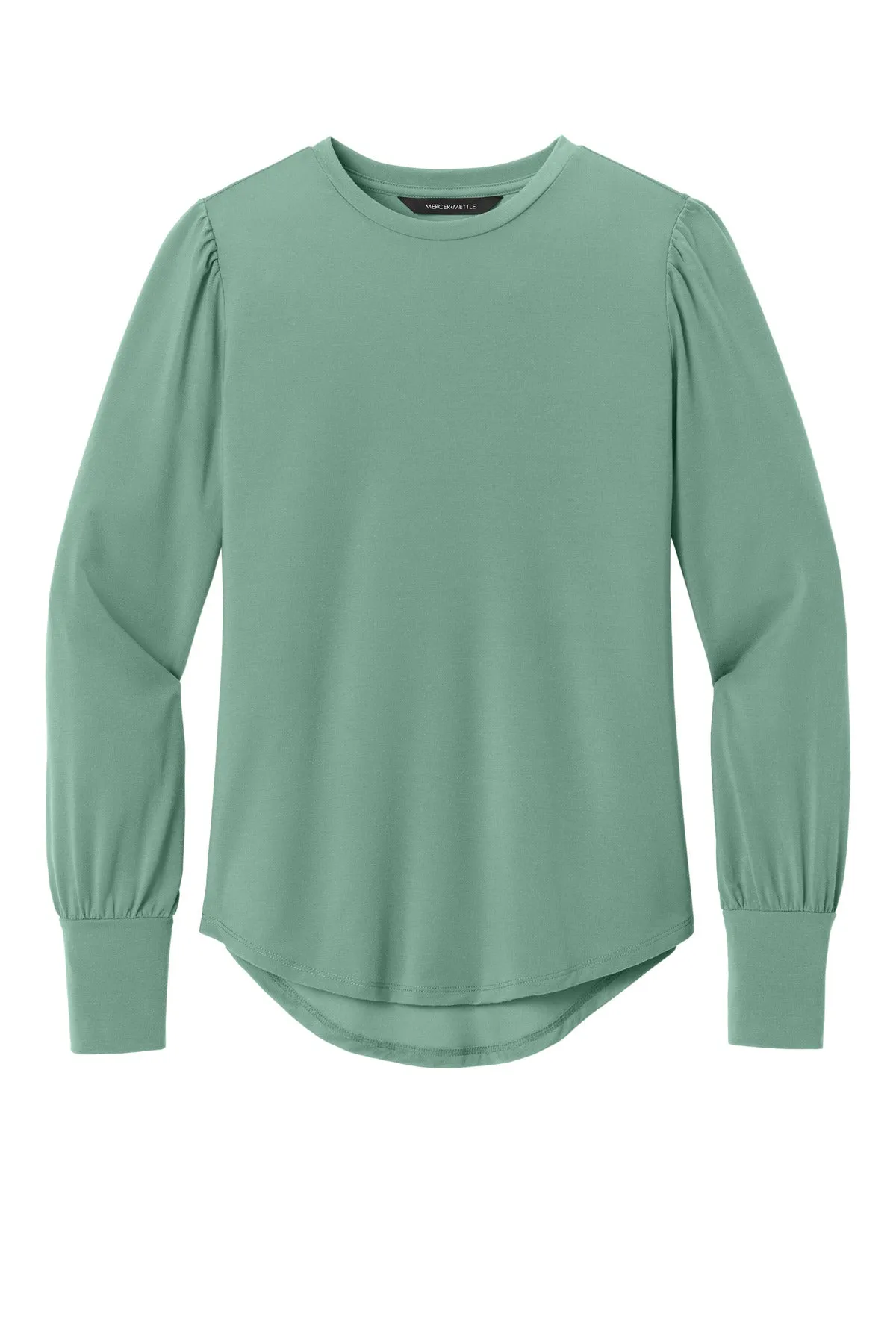 Mercer Mettle Women's Stretch Jersey Long Sleeve Blouson Top MM1019 Sage