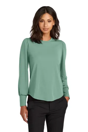 Mercer Mettle Women's Stretch Jersey Long Sleeve Blouson Top MM1019 Sage