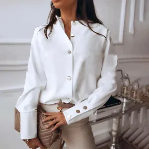 Micah - Long sleeve button blouse.
