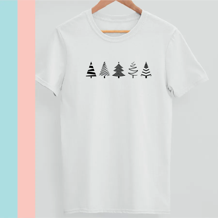 Minimalist Christmas Tree Silhouettes T-shirt